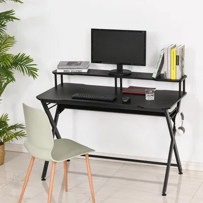 The Range Gaming Computer Desk with Curved Front - Black