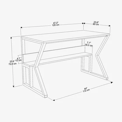 The Range Wake 120cm Wide Modern Computer Desk with Metal Legs - Green & Black