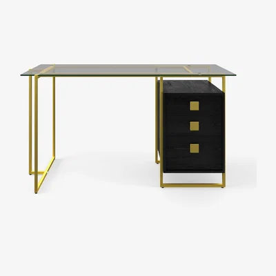 The Range Alphason Atherton Desk - Black/Gold