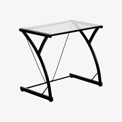 The Range Glass Top Computer Study Desk - Black