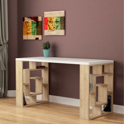 The Range Labirent Modern Desk With Bookshelf Legs - Oak