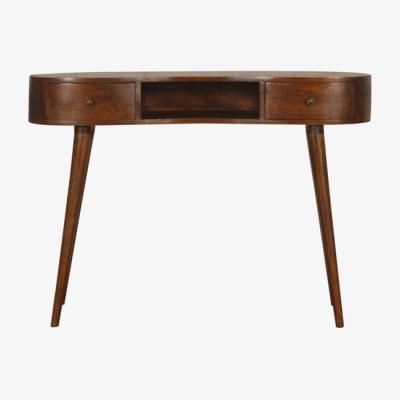 The Range Chestnut Wave Writing Desk With 2 Drawers - Brown