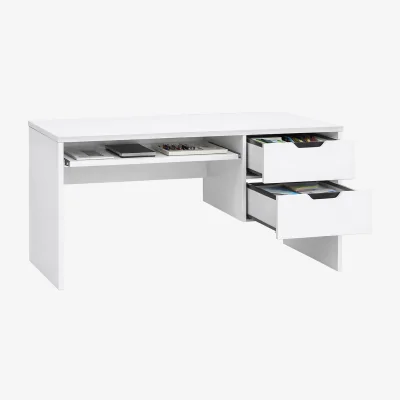 The Range Modern Home Office Desk with Storage Drawers, White - White