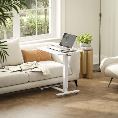 The Range HOMCOM Height Adjustable Standing Desk with Wheels for Home Office - White