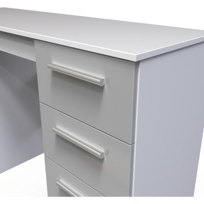 The Range Contrast Ready Assembled Double Pedestal Desk - Grey Matt & White