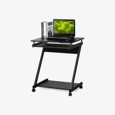 The Range Mobile Computer Desk Z-Shaped With Sliding Keyboard  For Home Office - Black