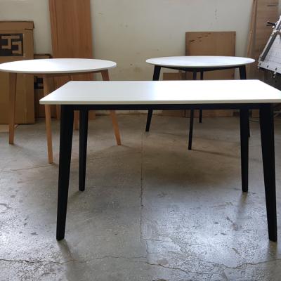 The Range Ivan Office Desk White Top And Wood Legs - White