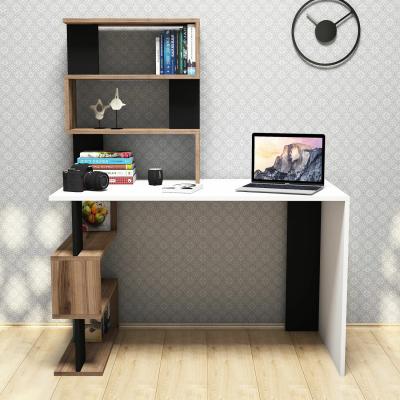 The Range Snap Maxi Computer Desk White Walnut Black - White & Walnut & Black
