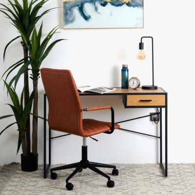 The Range Industrial Light Computer Desk - Black, Brown