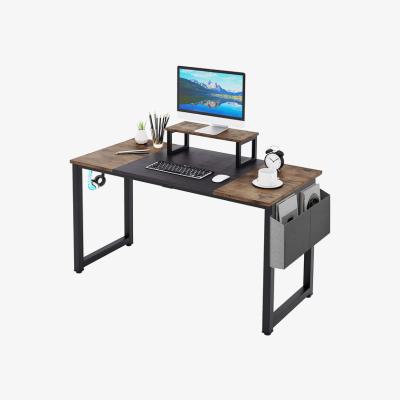 The Range Dripex Computer Desk Industrial Writing Desk with Monitor Stand - rustic brown