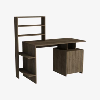 The Range Lake Computer Desk with Cabinets and Shelves - White & Walnut