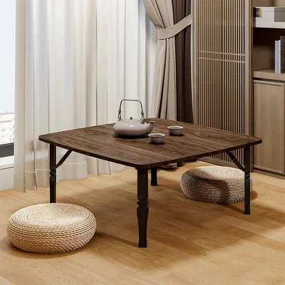 The Range Folding Square Coffee Tea Dining Bed Table Computer Desk Laptop - Brown / 6.5kg