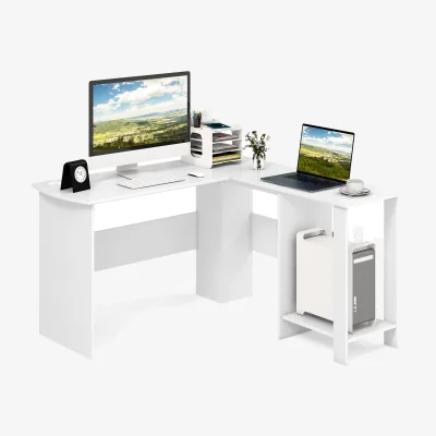 The Range Large L-shaped Computer Desk - White
