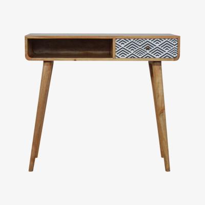 The Range Modern Hand Crafted Monochrome Print Writing Desk - Brown