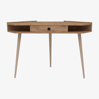 The Range Homer Corner Computer Desk with Drawer and Shelves - Atlantic Pine