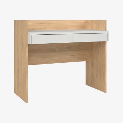 The Range Function Plus Desk 2 Drawers In Jackson Hickory and White - Jackson Hickory & White