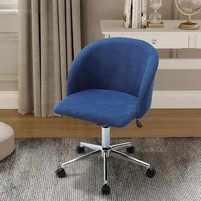 The Range Executive Leisure Velvet Swivel Padded Computer Desk Chair Home Office - Blue