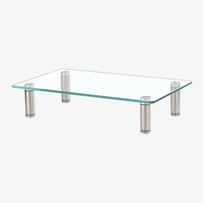 The Range Adjustable Tempered Glass Monitor Stand - Transparent