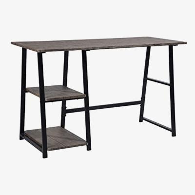 The Range Modern Desk with 2 Shelves - Brown