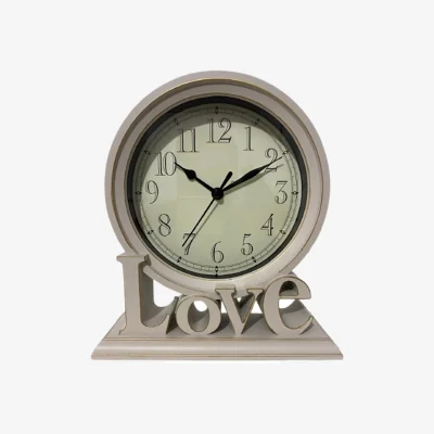 The Range Vintage Love Non Ticking Desk Clock Retro Mantel Clocks Blush - Pink