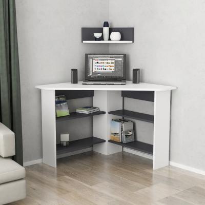 The Range Tuzzy Corner Computer Desk White Anthracite - White and Anthracite