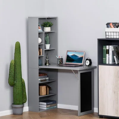 The Range Folding Convertible Desk with Blackboard - Grey