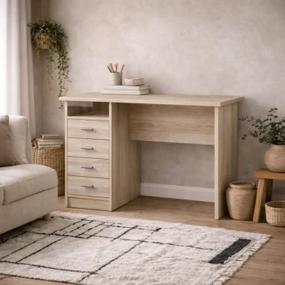 The Range Billabong Natural Oak Compact 4-Drawer Office Desk - Natural Oak
