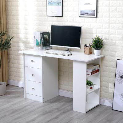 The Range Computer Desk With 3 Drawers and 3 Shelves - White