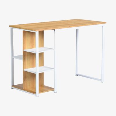 The Range Jesusa Wooden Computer Desk Table With 5 Open Shelves - Light Wood