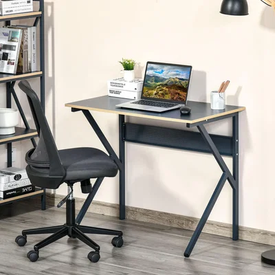 The Range Home Office Computer Desk with K-Shaped Legs - Navy blue