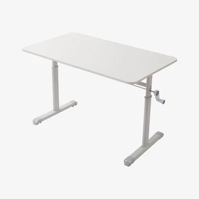 The Range Manual Height-Adjustable Office Desk - White / 100cm