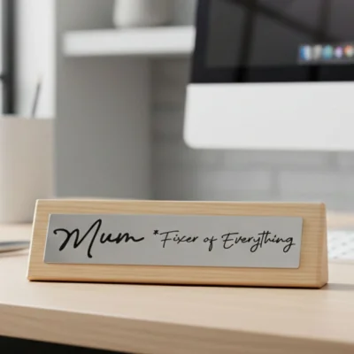 The Range Mum Fixer of Everything Desk Sign   - Natural