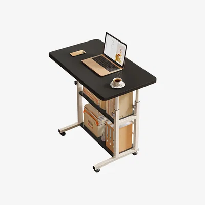 The Range Livingandhome Height Adjustable Mobile Desk with Wheels - Black