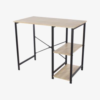 The Range Desk With Side Storage - Oak Effect Top With Metal Legs