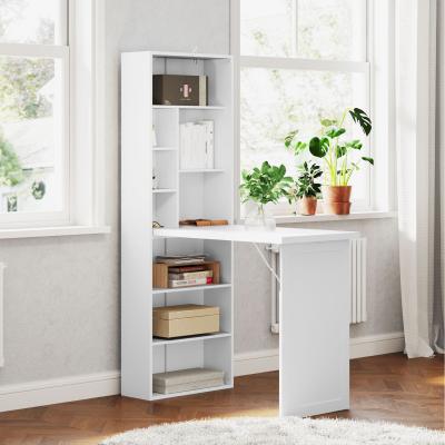 The Range HOMCOM Folding Convertible Desk with Blackboard - White and Whiteboard