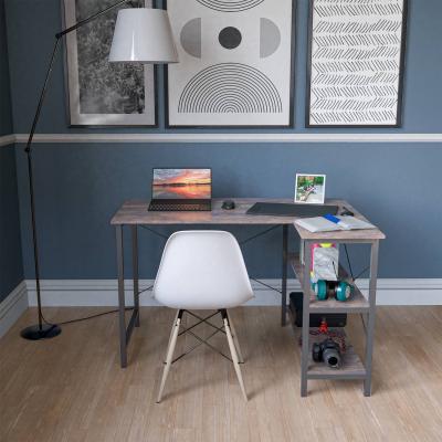 The Range Corner Computer Desk with Shelving - Brown