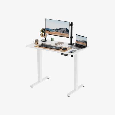 The Range Adjustable White Electric Standing Desk with USB-C Charging - White