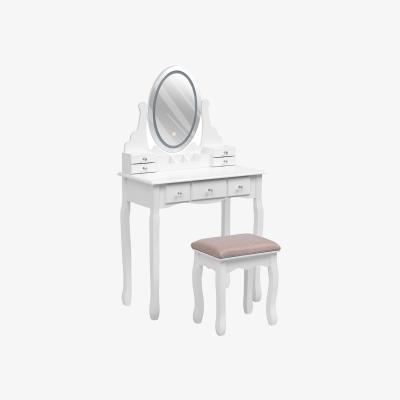 The Range Makeup Vanity Desk Set with LED Lighting - White