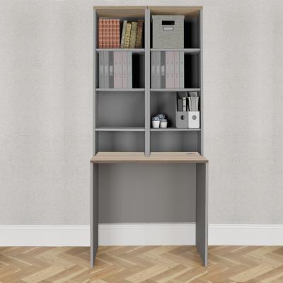 The Range Layton Desk and Two Surface Bookcases - Grey Smoked Oak