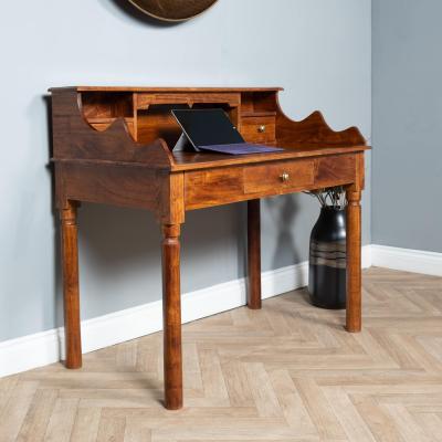 The Range Solid Mango Wood Writing Office Desk - Brown