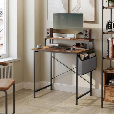 The Range Desk with Monitor Riser - Brown