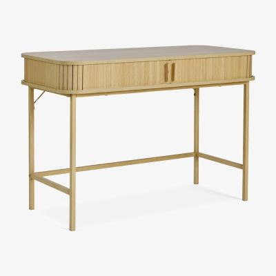 The Range Landos Computer Desk with Tambour Design - Brown