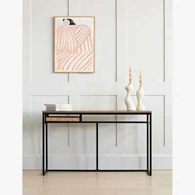 Rose & Grey Wood & Metal Desk
