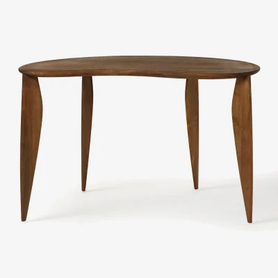 Westwing Walnut Wood Desk Feve in Organic Shape