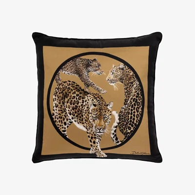 Amara Leopard Silk Cushion - 45x45cm