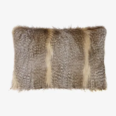 Amara Helen Moore - Faux Fur Siberian Wolf Cushion - 30x45cm