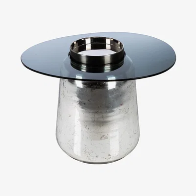 Amara Luxe - Silver Floating Glass Top Table