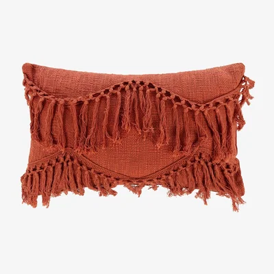 Amara Global Explorer - Zig Zag Textured Cushion - 30x50cm - Burnt Orange