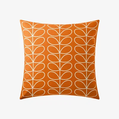 Amara Orla Kiely - Small Linear Stem Reversible Cushion - 50x50cm - Persimmon