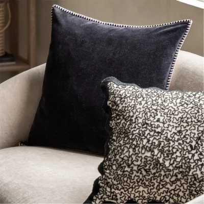 Amara Nico Velvet Cushion Black